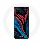 &Uuml;mbris Samsung Galaxy A42 5G abstraktse tekstuuriga sinine must-punane