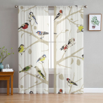 Hallid valged puuoksad L&auml;bipaistvad kardinad elutuppa Moodne Voile kardin Magamistoa T&uuml;llkardinad Aknakatted Dekoor W135 x H183cm