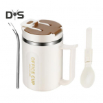 Roostevabast terasest kruusikumm koos k&auml;epidemega vaakum 500ml isoleeritud suur j&auml;&auml;kohvitass kaanega k&otilde;rred Korduvkasutatav veepudel kodu v&auml;likontori jaoks 500ML kohv