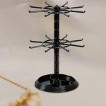 2 Layer Earring Organizer Hanging Rack Lightweight Rotating Jewelry Display stand for Anklets Small Round