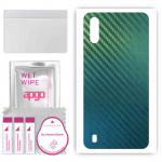 apgo Protective Skin Sticker for the back compatible with Samsung Galaxy M01, Wrap Film, Foil, Vinyl - Pattern Carbon Chameleon CAKA1