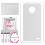 apgo Protective Skin Sticker for the back compatible with Motorola Moto E4 Plus, Wrap Film, Foil, Vinyl - Pattern Transparent Carbon