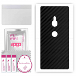 apgo Protective Skin Sticker for the back compatible with Sony Xperia XZ2, Wrap Film, Foil, Vinyl - Pattern Carbon Black