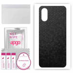 apgo Protective Skin Sticker for the back compatible with Blackview A200 Pro, Wrap Film, Foil, Vinyl - Pattern Black Honeycomb