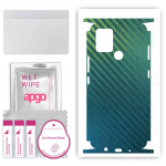 apgo Protective Skin Sticker for the back+sides compatible with Tecno Pova, Full Wrap Film, Foil, Vinyl - Pattern Carbon Chameleon CAKA1