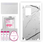 apgo Protective Skin Sticker for the back+sides compatible with Oppo F21 Pro 4G, Full Wrap Film, Foil, Vinyl - Pattern White Marble