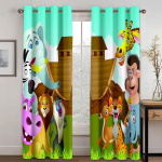 Laste lemmikloomade maailma animatsioonisarja p&auml;ikesekaitsekardinad 2 t&uuml;kki elutuppa, magamistuppa, kodu kaunistamiseks 135W165H(CM)53x65in&Hook