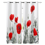 Nostalgiline Mooniessents Seksikad Lilled Punased Taimed Aknakatted Maalilised Kardinad Elutuppa Dekoratiivesemed Elutuba 135W x 60H(cm) red