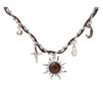 Naiste kaelakee Faux Chain Sassis P&auml;ikese Kuu Star Ripats Hot Girl Choker Club Party pruun