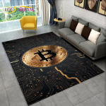 3D Bitcoini virtuaalvaluuta pindala suur vaip, vaipvaip elutoa diivanile, m&auml;ngutoa uksematt, libisemiskindel p&otilde;randamatt lastele 200x160cm(78x62in) gray