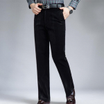 p&uuml;ksid Meeste velvetist n&ouml;&ouml;rist p&uuml;ksid Stretch sirged p&uuml;ksid vabaaja vabad k&otilde;rge v&ouml;&ouml;kohaga vintage retro 42 must