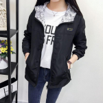 Kahepoolne Trench-mantel Naiste kevad-s&uuml;gisriided Kapuutsiga Tuulejope Naiste &uuml;ler&otilde;ivad Topid &Uuml;li&otilde;pilasmantlid Suures suuruses XXXL must