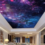 Kaunis T&auml;htis Taev 3D Lagi Seina Tapeet, Sinine Galaktika Tapeet Kosmose Tapeet Elutoa Magamistoa Lagi Seina Tapeetideks 200 cm(W) x 140 cm(H)
