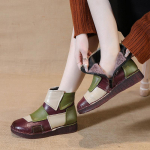 Ehtsast nahast lamedad l&uuml;hikesed saapad vabaaja veisenahast v&auml;rvilised naiste saapad soojad mugavad puuvillased kingad 41 punane