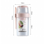 Hommikus&ouml;&ouml;gi kaerahelbed teravilja- ja p&auml;hkli-jogurti salati tassi tihendikomplekt kahvlikastmega tassi kaanega Bento Tuppers toidukaussi l&otilde;unakarp roosa