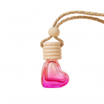 6ml auto korduvt&auml;idetav parf&uuml;&uuml;mipudeli kaunistus v&auml;rviline armastuse s&uuml;damekujuline puidust kaas l&auml;bipaistvast klaasist aroomiteraapia eeterlik &otilde;li t&uuml;hi pudel rippuv ripats roosa punane v&auml;rv