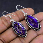 Purple Rutile Gemstone 925 Sterling Silver gift Jewelry Earring 1.81 S2E69