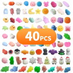 40 tk Kawaii Squishies Mochi Squeeze M&auml;nguasi Armas Looma Stressivastane Pall Squishy Fidget Kleepuv stress Naljakas kingitus v&otilde;&otilde;rastele lastele