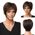 Naiste parukas L&uuml;hikesed juuksed Loomulikud t&auml;ispeakatted Mood Vanuse v&auml;hendamine L&uuml;hikesed lokkis juuksed &Uuml;mmargune n&auml;gu Bobo pea lokkis juuksed T&auml;ispeakatted Parukad