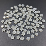 Ripats-ehete valmistamine tekstuuriga valgetest helmestest kaelakee k&auml;ev&otilde;ru ABS-i kunstp&auml;rlitest liblika-lillega isetegemine lahtiste helmeste jaoks 15# 50Pcs 7mm Flower