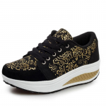 Uued Bronzing Rocking Sports naiste kingad Wedge Pehme p&otilde;hjaga vabaajajalatsid 42 must