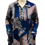 Naiste s&auml;rgi rev&auml;&auml;ridega n&ouml;&ouml;bid, pikkade varrukatega topid taskutega geomeetrilise tr&uuml;kiga, lahtised pullovertopid 2XL punane