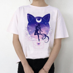 Sailor Moon 90s Naljakas T-s&auml;rk Harajuku Riided T-s&auml;rk Esteetiline Cat Anime Unisex Armas FeUnisex T L