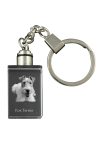 Fox Terrier Wire &ndash; kristallist v&otilde;tmehoidja koerafotoga, valgustatud v&otilde;tmehoidja, ainulaadne kingitus kaubam&auml;rgilt Art-Dog