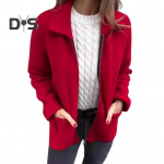 Naiste jope, lahtik&auml;iv krae, taskud, &uuml;hev&auml;rviline t&otilde;mblukk, l&otilde;tv termiline pikkade varrukatega t&ouml;&ouml;le s&otilde;itmine tutvumiskontor Kevads&uuml;gis-talvemantel M kohv