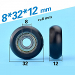 1 tk 608 Zz 8*32*12mm 608Zz pakend plastik nailon &uuml;mbris Pom trossiratta laager plastikust ratas must