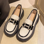 mood l&auml;ikiv kivikivist paksu platvormiga jalavarjud naistele, mitmev&auml;rvilised paksu p&otilde;hjaga PU-nahast kingad naistele 2024. aasta s&uuml;gisene libisemiskindlad vabaaja korterid 35 beež