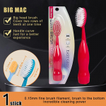 Suure peaga hambahari Suuhooldus S&uuml;gavpuhastav suupuhastus Pehmete harjastega Paar K&auml;sitsi hambahari Armas hambahari sinine