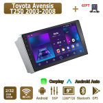 Android Carplay Autoraadio Toyota Avensis T250 2003-2008 jaoks Multimeediapleier Peak Unit Stereo GPS-navigatsioon BT WIFI 4+64GB 1+16GB white