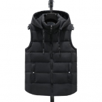 Puuvillane unisex vest kapuutsiga krae pingutusn&ouml;&ouml;r varrukateta t&otilde;mblukuga plekist taskutega vestimantel &Uuml;hev&auml;rviline paksendatud soe vest jakk L must