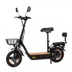KuKirin C1 Pro Electric Scooter 500W 48V 26Ah Battery, 14-inch Escooter with Rear Seat & Front Storage Basket, Solid wood pedal