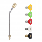 Autopesuri veep&uuml;stoli otsik pikendatud kumera varda ja roostevabast terasest liigendiga: sobib suurep&auml;raselt k&otilde;rgsurvepesumasinatele. 17cm curved rod