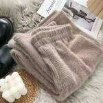 Uued talvised paksud vintage elastsed v&ouml;&ouml;koha sirged p&uuml;ksid naistele k&otilde;ik sobivad Mink Velvet &otilde;hukesed laiad p&uuml;ksid naiste vabaajar&otilde;ivad M