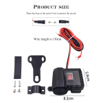 Mootorratta telefoni laadija, Mootorratta pistikupesa Kahekordne USB Kiirlaadimise pesa koos Toitel&uuml;litiga, Katte ja LED digitaalse voltmeetri nupul&uuml;litiga DC 12V autole 8.3*5.9cm