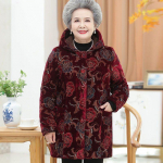 Eakad Naised Talvejope Mantlid 5XL Vanad Inimesed Soojad &Uuml;ler&otilde;ivad Paks Soe Velvet Kapuutsiga Parkad Vanaema Parka 4XL