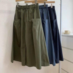 Suure suurusega t&ouml;&ouml;riiete Midi seelik naistele Suvine lahtine keskmise pikkusega seelik Retro vabaaja A-joonega seelik M must