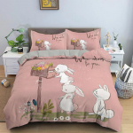 2/3 tk Cartoon loomade tekikott voodipesukomplekt 3D-prinditud tekikott magamistoale King Queen, t&auml;ispol&uuml;estrist voodiriided kodukaunistus 140x210cm 2pcs