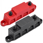 12V toitejaotusplokk 250A siiniriba klemmiplokk kaanega M8 4-suunalised 5/16 klemmi naastud 48VDC 300VAC autopaadile haagissuvila jaoks must