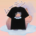 Moo Deng Tiny Baby Hippo Star Tai Armas Pygmy Hippo Unisex Meeste Naiste Laste T-s&auml;rk Prindiga L&uuml;hikeste Varrukatega &Uuml;markaelus Oversize S