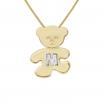 LEA &; ARTHUR - Laste ripatsi motiiv (KARUPOEG) kollaseks kullatud ja; (M t&auml;ht) H&otilde;bedane 925 tuhandeid roodiumiga kaetud