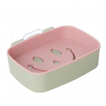 Seinale kinnitatav seebialus Kahekihiline kiire &auml;ravooluga ilma puuriteta liimitav kaasaegne k&ouml;&ouml;k vannituba du&scaron;&scaron; seebihoidja konteineri karbis&auml;&auml;stja roosa