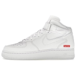 Supreme x Nike Air Force 1 Mid Karbikujundusega Logo - Kolmekordne Valge Unisex Tossud FZ8784-100 44.5 white