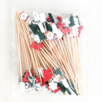 100 tk, pidulikud j&otilde;ulukokteilid &ndash; puidust pulgad lumehelveste, lumememmede, p&otilde;hjap&otilde;trade ja puudega p&uuml;hadejookide, eelroogade ja peokaunistuste jaoks 100pcs