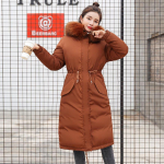 Naiste talvine suur karusnahast kaelarihm puuvillane polsterdatud jope jakk Parkas pika kapuutsiga t&auml;isvarrukaga t&otilde;mblukuga tasku lahtine soe paks lahtine &uuml;hev&auml;rviline M