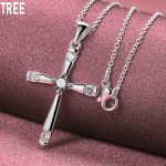 925 h&otilde;bedase ristiga tsirkoonist ripatsiga kaelakee, moodne pulmaehte O-40CM