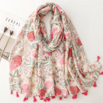 2024 Four Seasons puuvillase ja kanepi tekstuuriga sall, v&auml;ike v&auml;rske roosa lilleline lilleline siidist sall, soe sall naistele 180*88